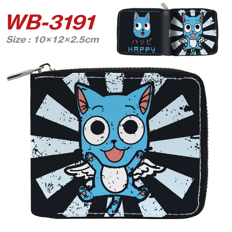 Fairy tail Anime Full Color Short All Inclusive Zipper Wallet 10x12x2.5cm WB-3191A