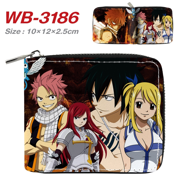 Fairy tail Anime Full Color Short All Inclusive Zipper Wallet 10x12x2.5cm WB-3186A