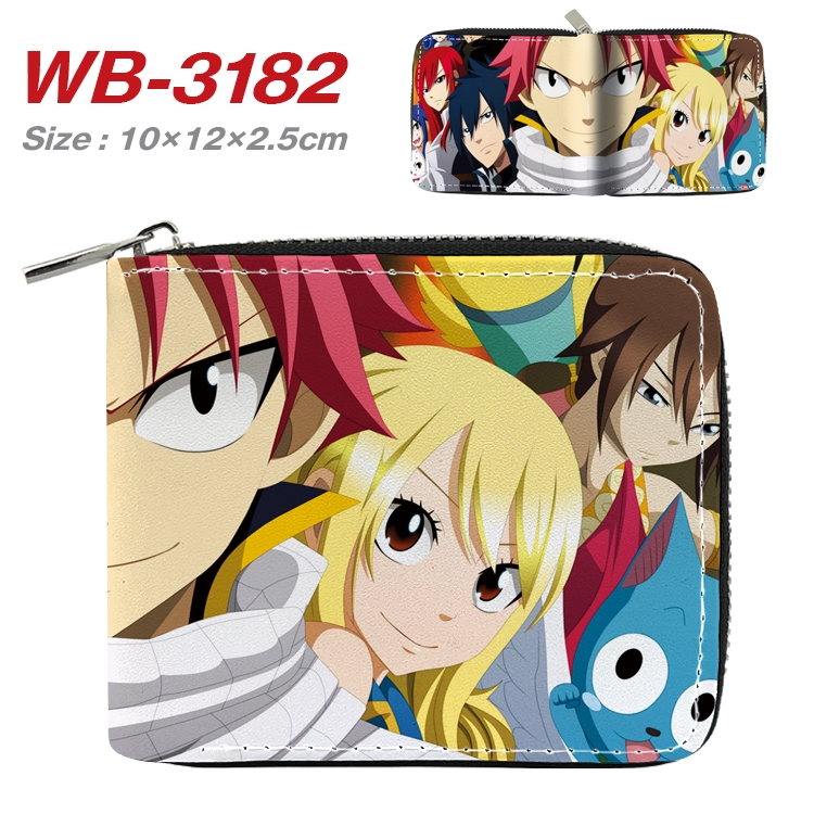 Fairy tail Anime Full Color Short All Inclusive Zipper Wallet 10x12x2.5cm WB-3182A