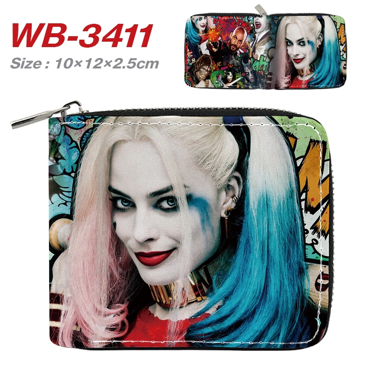 Suicide Squad Anime Full Color Short All Inclusive Zipper Wallet 10x12x2.5cm  WB-3411A