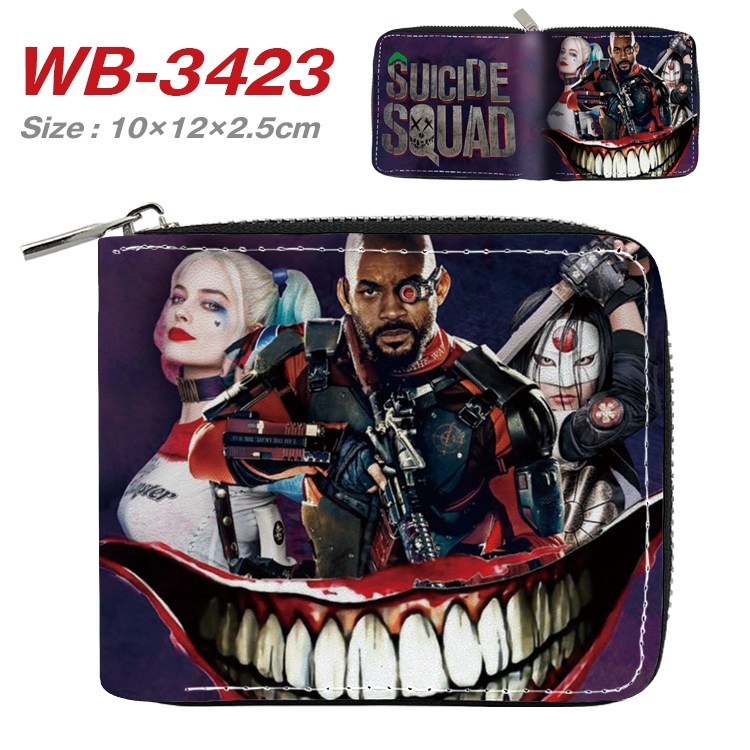 Suicide Squad Anime Full Color Short All Inclusive Zipper Wallet 10x12x2.5cm   WB-3423A