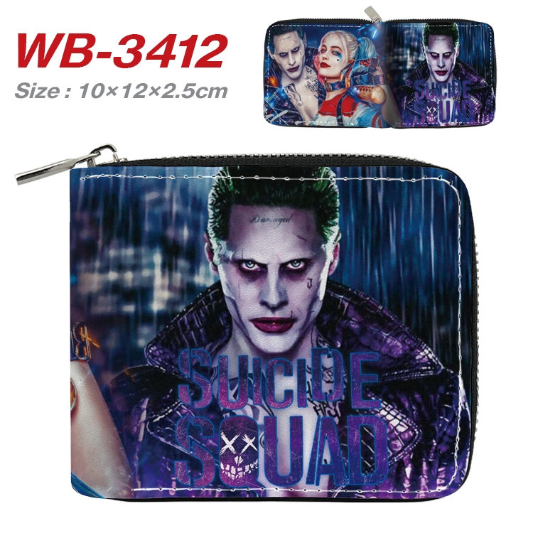 Suicide Squad Anime Full Color Short All Inclusive Zipper Wallet 10x12x2.5cm  WB-3412A