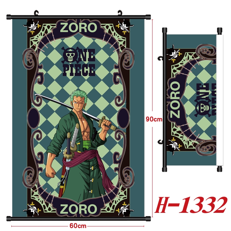 One Piece  Anime Black Plastic Rod Canvas Painting 60X90CM H1332