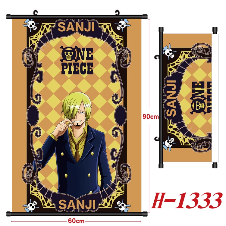 One Piece  Anime Black Plastic Rod Canvas Painting 60X90CM H1333
