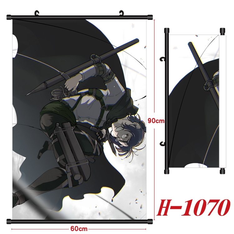 Shingeki no Kyojin  Anime Black Plastic Rod Canvas Painting 60X90CM H1070