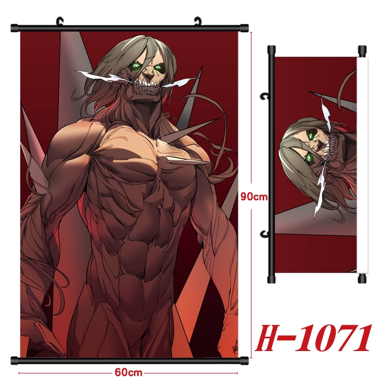 Shingeki no Kyojin  Anime Black Plastic Rod Canvas Painting 60X90CM H1071