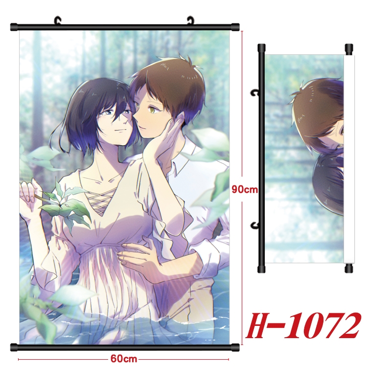 Shingeki no Kyojin  Anime Black Plastic Rod Canvas Painting 60X90CM H1072