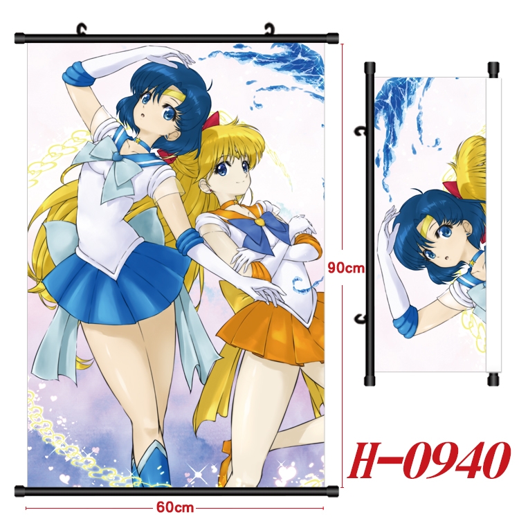sailormoon  Anime Black Plastic Rod Canvas Painting 60X90CM  H0940