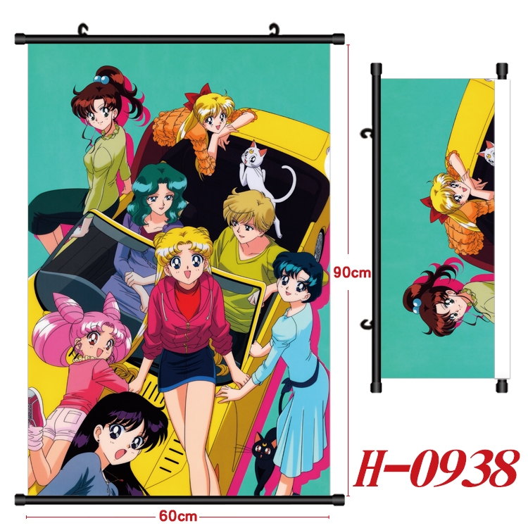 sailormoon  Anime Black Plastic Rod Canvas Painting 60X90CM  H0938