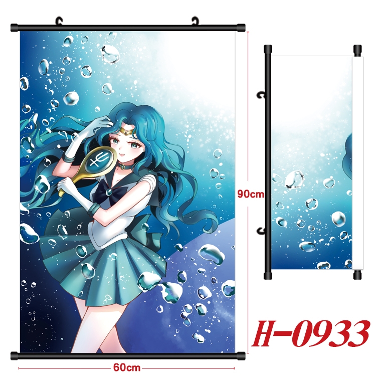 sailormoon  Anime Black Plastic Rod Canvas Painting 60X90CM  H0933