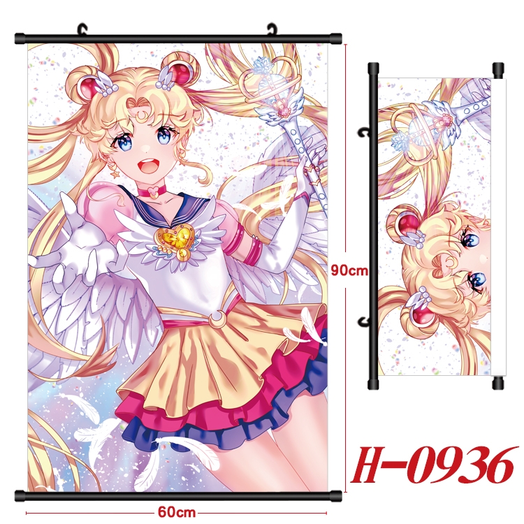 sailormoon  Anime Black Plastic Rod Canvas Painting 60X90CM  H0936
