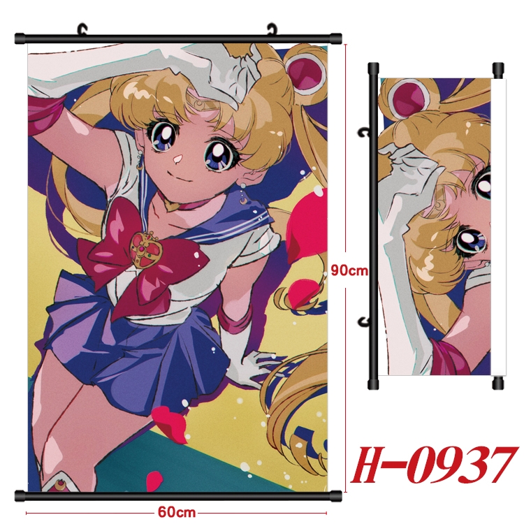 sailormoon  Anime Black Plastic Rod Canvas Painting 60X90CM H0937