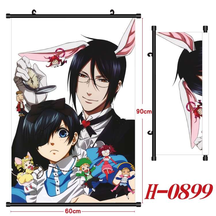 Kuroshitsuji  Anime Black Plastic Rod Canvas Painting 60X90CM H0899