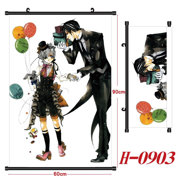 Kuroshitsuji  Anime Black Plastic Rod Canvas Painting 60X90CM H0903