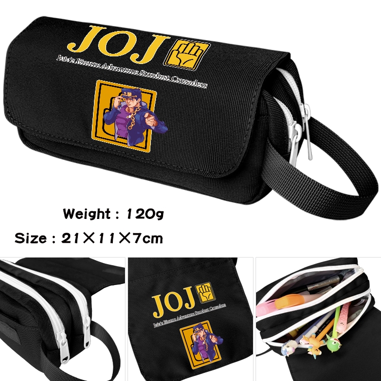 JoJos Bizarre Adventure Anime Multifunctional Waterproof Canvas Portable Pencil Bag Cosmetic Bag 20x11x7cm