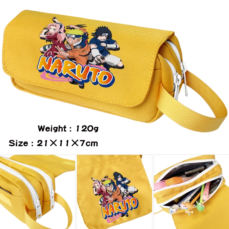 Naruto Anime Multifunctional Waterproof Canvas Portable Pencil Bag Cosmetic Bag 20x11x7cm