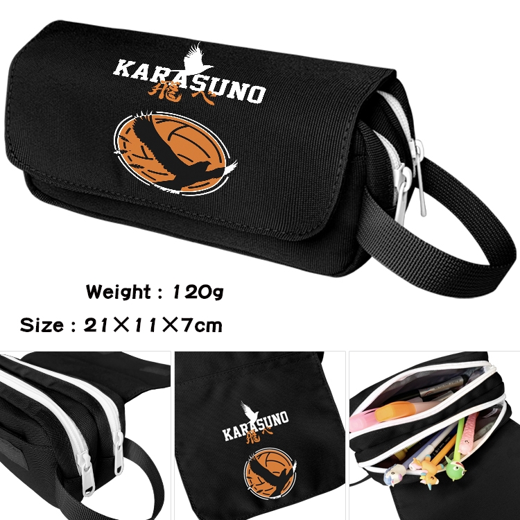 Haikyuu!! Anime Multifunctional Waterproof Canvas Portable Pencil Bag Cosmetic Bag 20x11x7cm