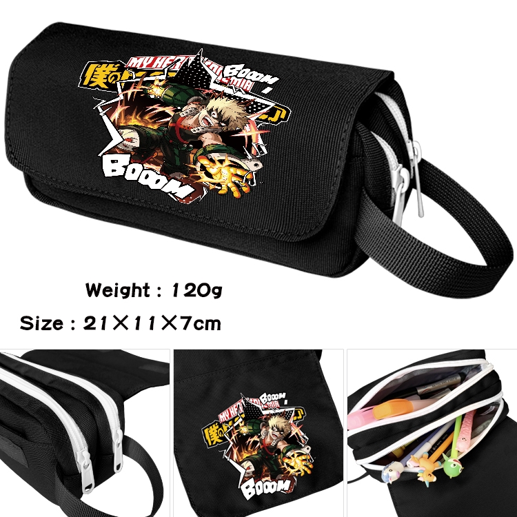 My Hero Academia Anime Multifunctional Waterproof Canvas Portable Pencil Bag Cosmetic Bag 20x11x7cm