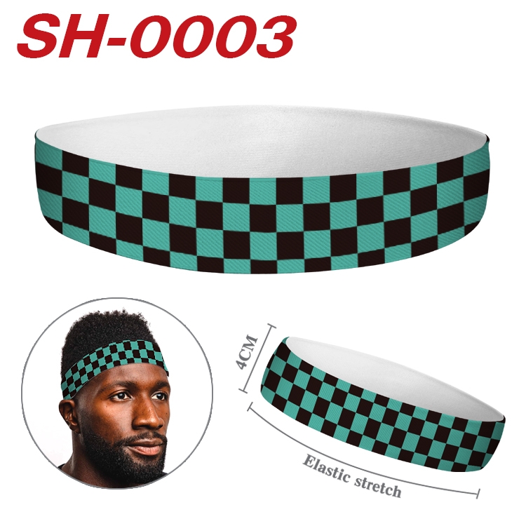 Demon Slayer Kimets Anime Stretch Sports Sweatband price for 5 pcs SH0003