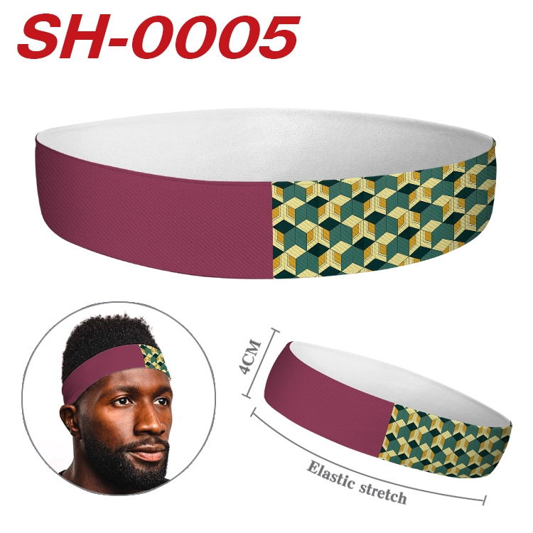 Demon Slayer Kimets Anime Stretch Sports Sweatband price for 5 pcs SH0005