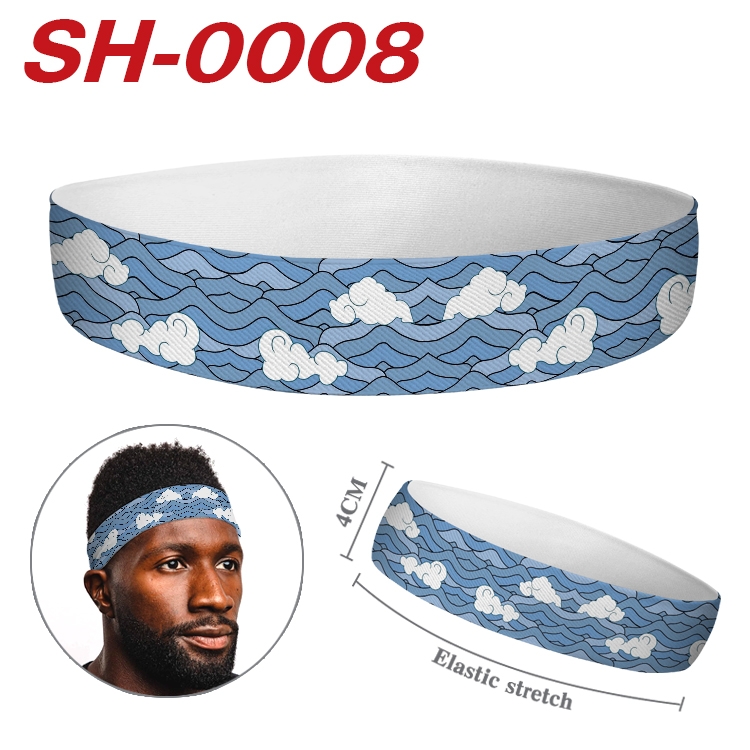 Demon Slayer Kimets Anime Stretch Sports Sweatband price for 5 pcs SH0008