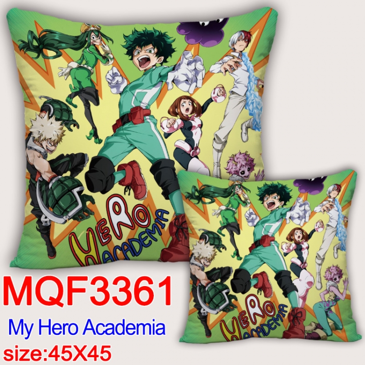 My Hero Academia Anime square full-color pillow cushion 45X45CM NO FILLING   MQF-3361