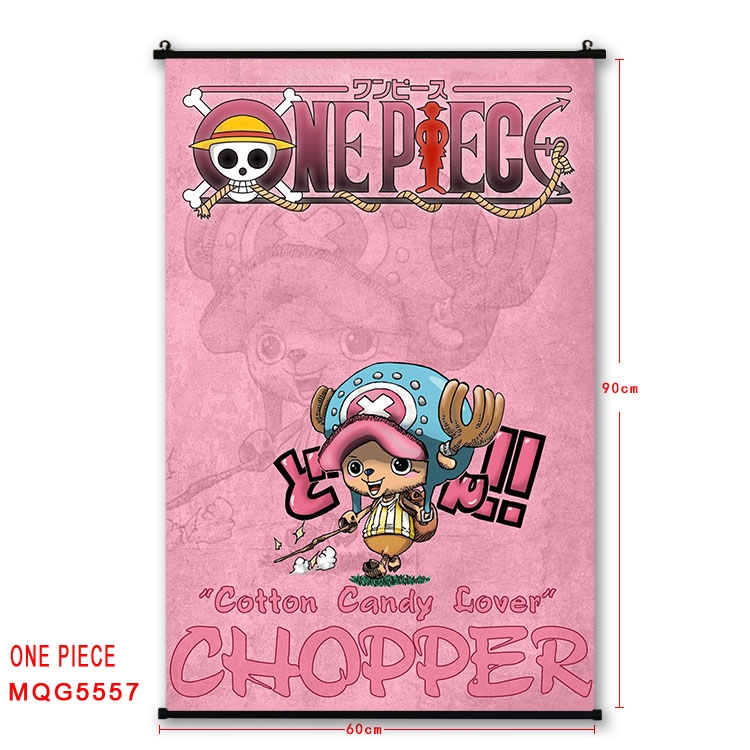 One Piece black Plastic rod Cloth painting Wall Scroll 60X90CM  MQG-5557