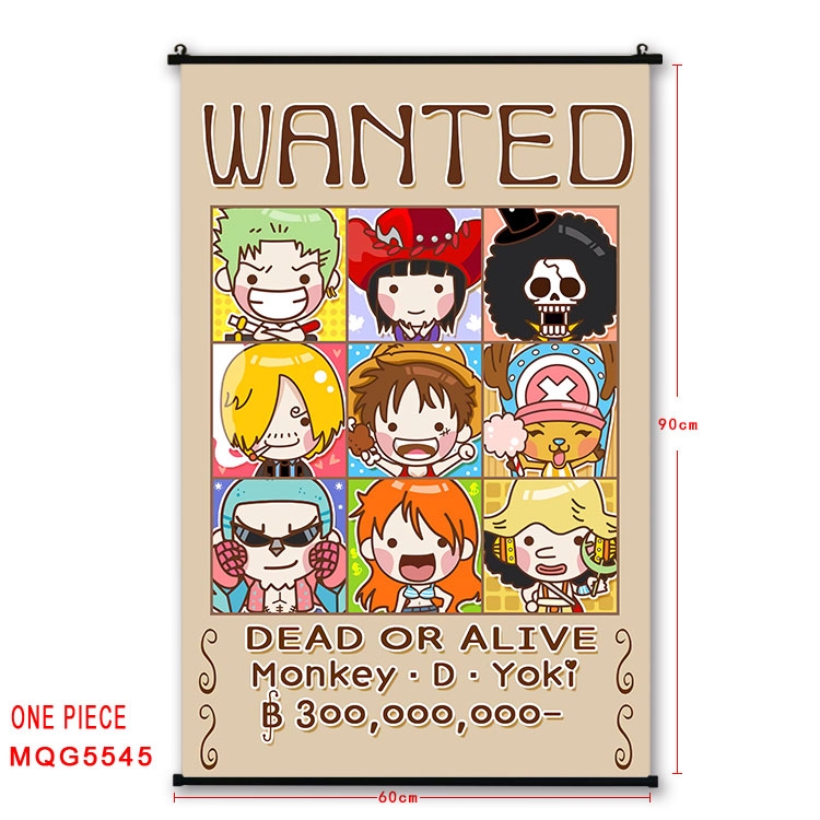 One Piece black Plastic rod Cloth painting Wall Scroll 60X90CM MQG-5545