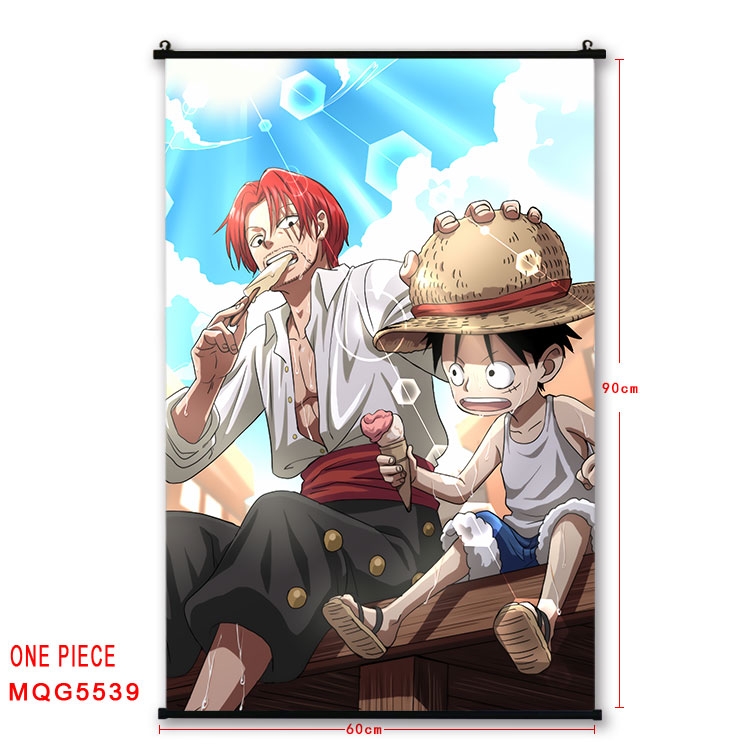 One Piece black Plastic rod Cloth painting Wall Scroll 60X90CM  MQG-5539