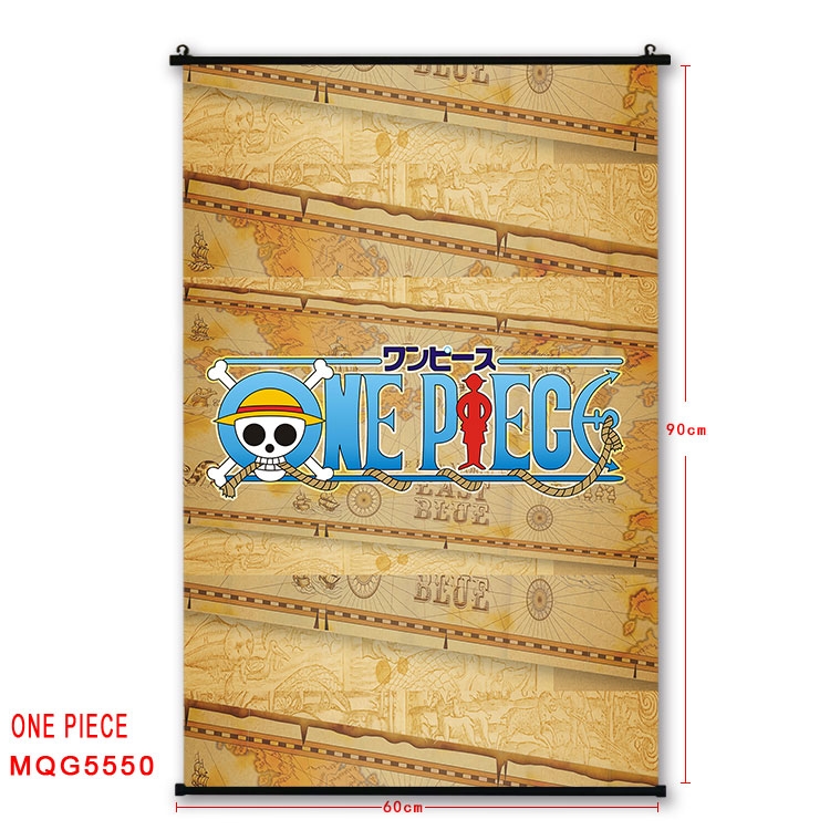 One Piece black Plastic rod Cloth painting Wall Scroll 60X90CM  MQG-5550