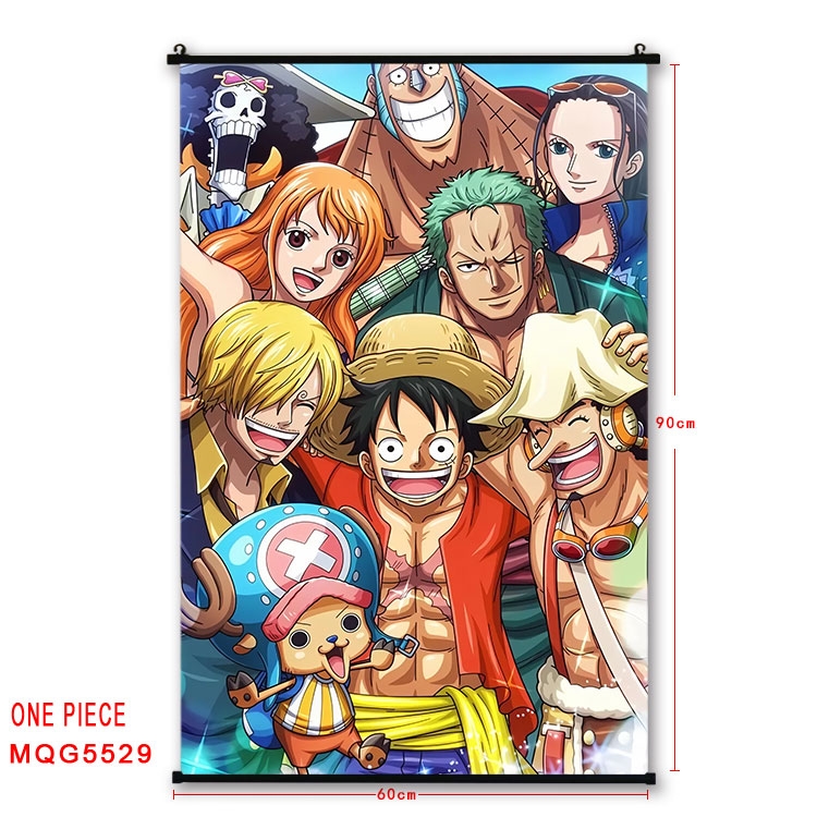 One Piece black Plastic rod Cloth painting Wall Scroll 60X90CM MQG-5529