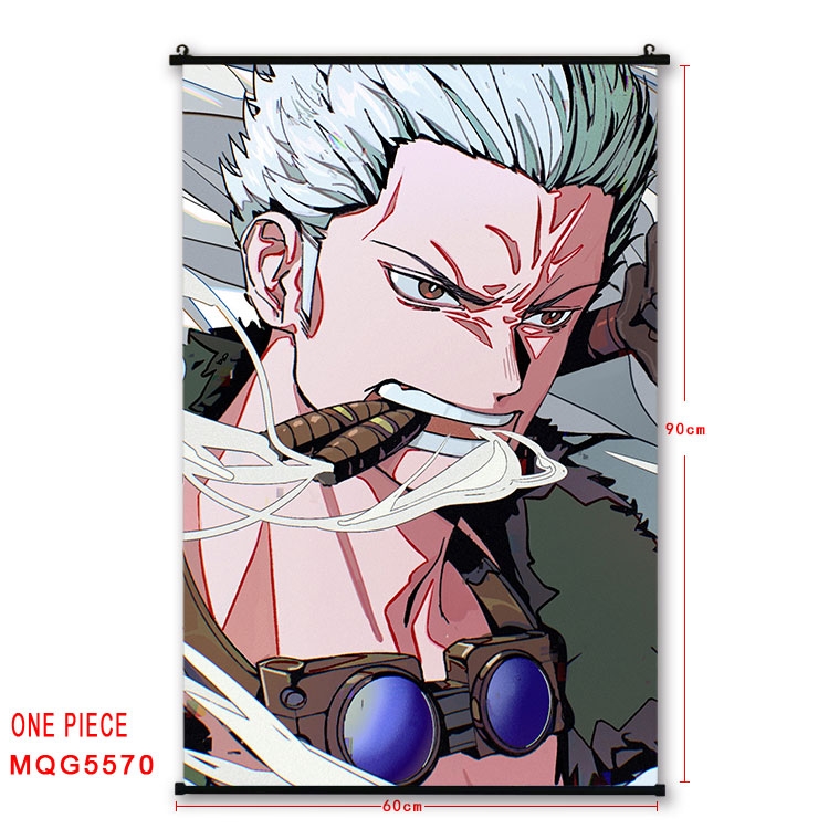 One Piece black Plastic rod Cloth painting Wall Scroll 60X90CM MQG-5570