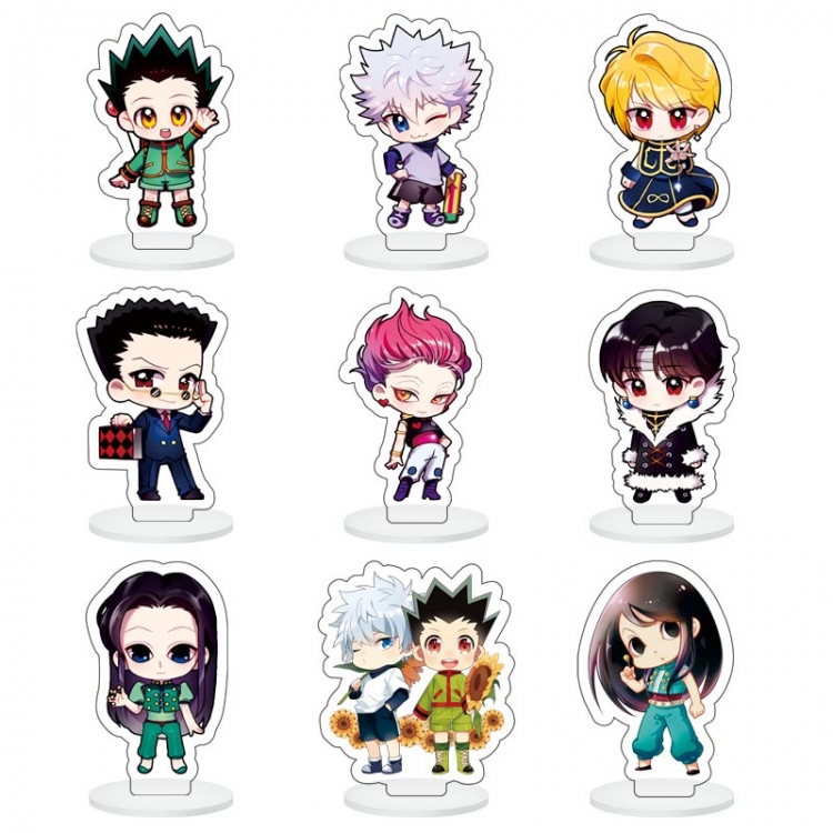 HunterXHunter Anime Character acrylic Small Standing Plates  Keychain 6cm a set of 9 B010