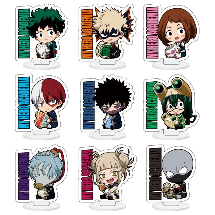 My Hero Academia Anime Character acrylic Small Standing Plates  Keychain 6cm a set of 9 B013