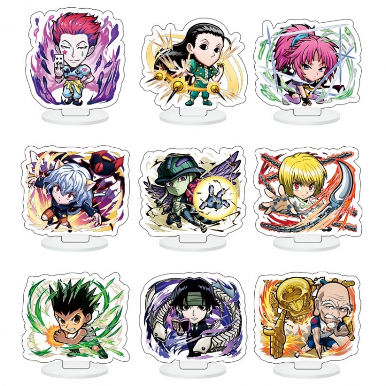 HunterXHunter Anime Character acrylic Small Standing Plates  Keychain 6cm a set of 9  B009