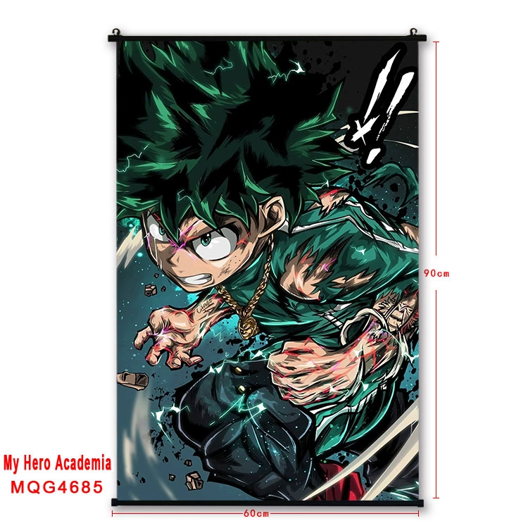 My Hero Academia black Plastic rod Cloth painting Wall Scroll 60X90CM MQG-4685