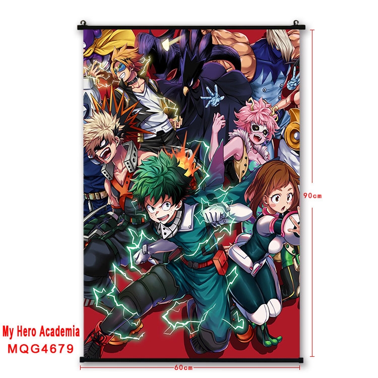 My Hero Academia black Plastic rod Cloth painting Wall Scroll 60X90CM MQG-4679