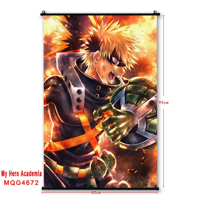 My Hero Academia black Plastic rod Cloth painting Wall Scroll 60X90CM  MQG-4672