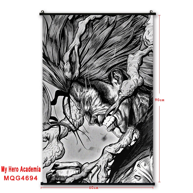 My Hero Academia black Plastic rod Cloth painting Wall Scroll 60X90CM MQG-4694