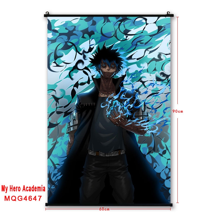 My Hero Academia black Plastic rod Cloth painting Wall Scroll 60X90CM MQG-4647