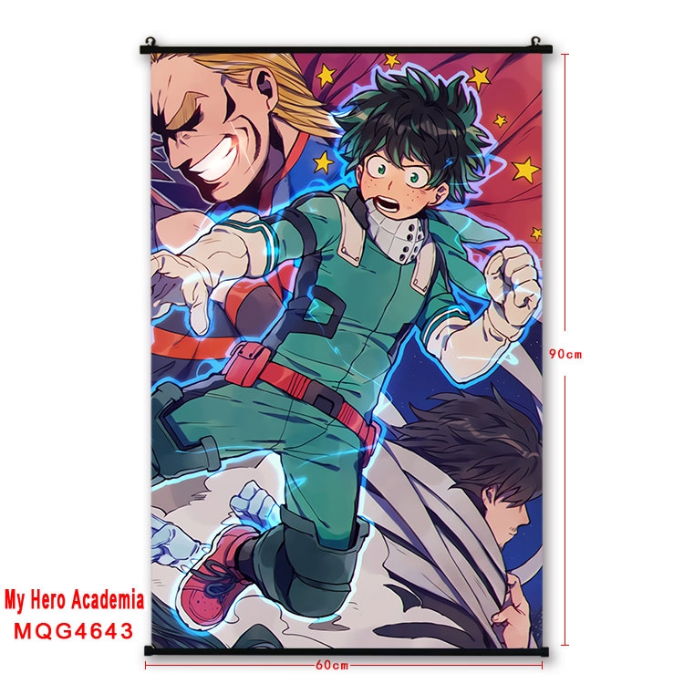 My Hero Academia black Plastic rod Cloth painting Wall Scroll 60X90CM  MQG-4643