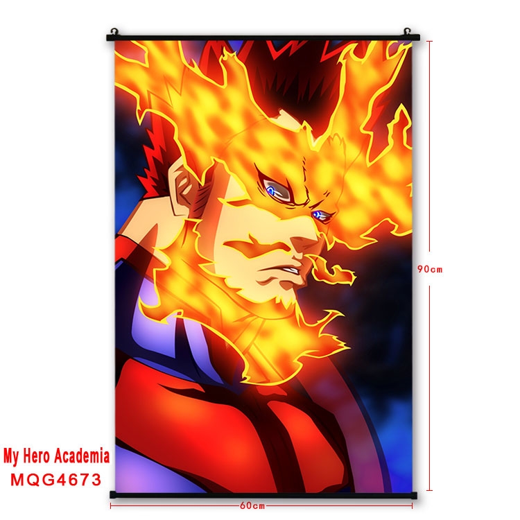 My Hero Academia black Plastic rod Cloth painting Wall Scroll 60X90CM MQG-4673