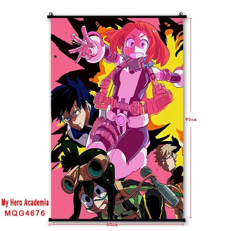 My Hero Academia black Plastic rod Cloth painting Wall Scroll 60X90CM  MQG-4676