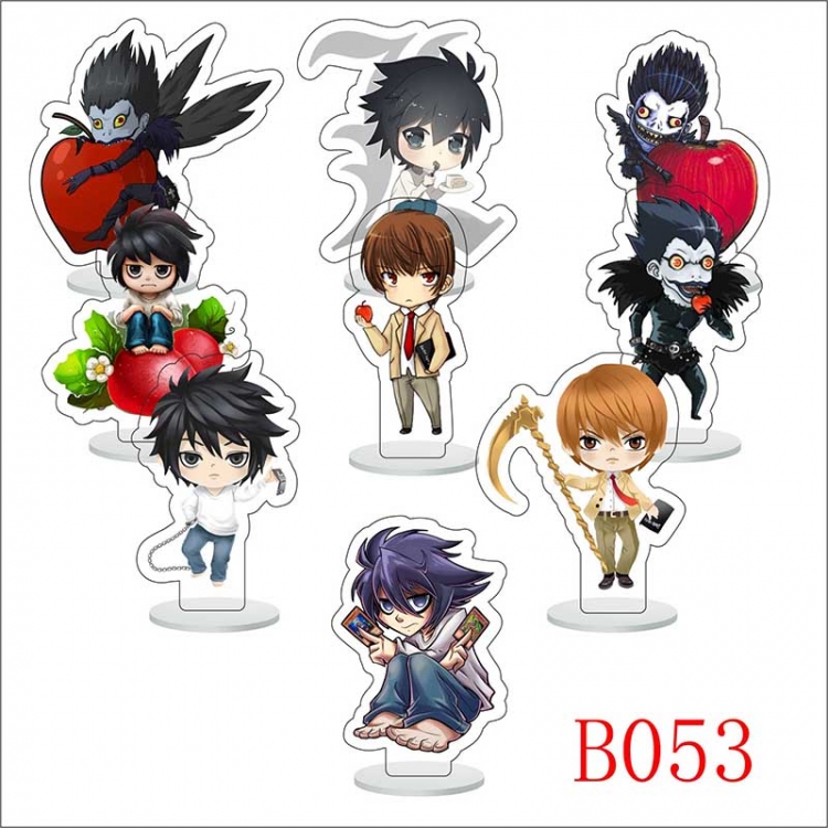 Death note Anime Character acrylic Small Standing Plates  Keychain 6cm a set of 9 B053