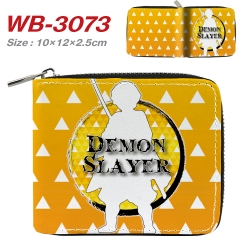 Demon Slayer Kimets Anime Full Color Short All Inclusive Zipper Wallet 10x12x2.5cm WB-3073A