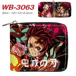 Demon Slayer Kimets Anime Full Color Short All Inclusive Zipper Wallet 10x12x2.5cm WB-3063A