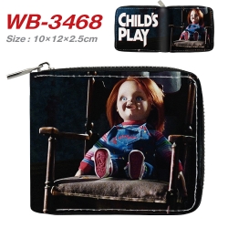 Chucky Anime Full Color Short All Inclusive Zipper Wallet 10x12x2.5cm  WB-3468A