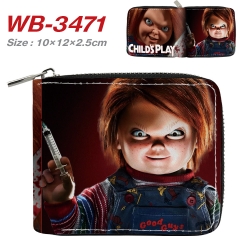 Chucky Anime Full Color Short All Inclusive Zipper Wallet 10x12x2.5cm WB-3471A