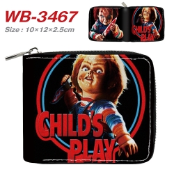 Chucky Anime Full Color Short All Inclusive Zipper Wallet 10x12x2.5cm WB-3467A