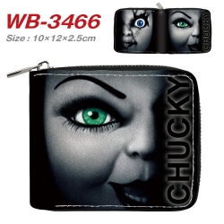 Chucky Anime Full Color Short All Inclusive Zipper Wallet 10x12x2.5cm WB-3466A